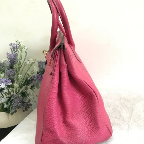 Hermes Birkin Handbag Rose Pourpre Togo With Gold Hardware 32 Pink - Picture 4 of 12